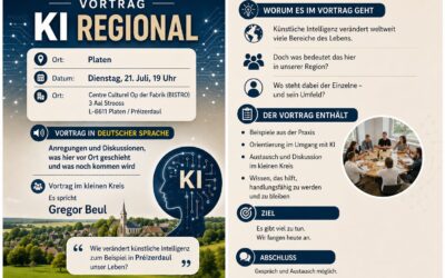 KI – REGIONAL Vortrag im Préizerdaul (21.07.2026) freier Eintritt