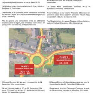 Rectificatif Nr.3. Chantier Rond-point Reichlange, coordination assurée par les services des P&CH