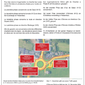 Rectificatif au 04.12.2024 Chantier Rond-point Reichlange, coordination assurée par les services des P&CH