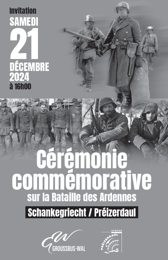 INVITATION – 21.12.2024 - Cérémonie commémorative – Schankegriecht