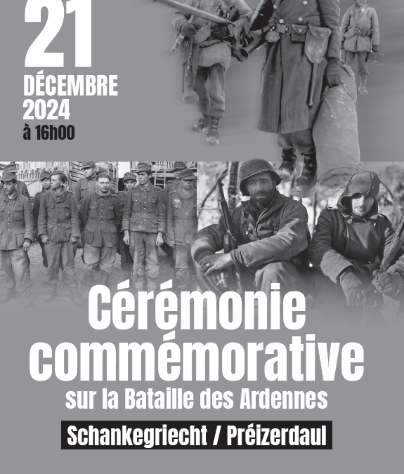 INVITATION – 21.12.2024 – Cérémonie commémorative – Schankegriecht